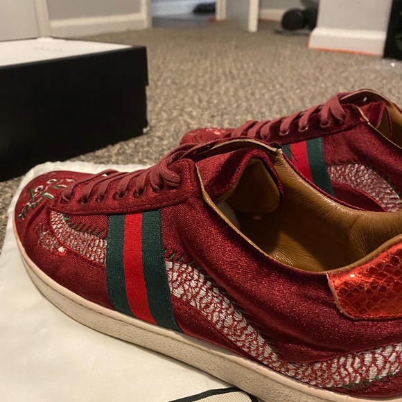 Gucci Men’s Velvet Dragons Size 10 - Picture 10 of 14